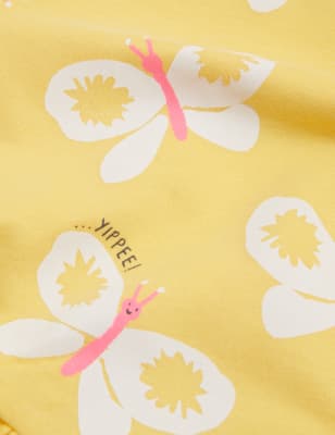 

M&S Collection Kleid aus reiner Baumwolle mit Schmetterlingsmuster (2-7 J.) - Yellow, Yellow