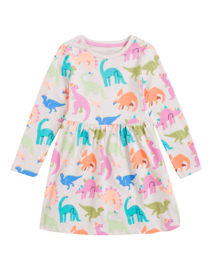 

Girls M&S Collection Pure Cotton Dinosaur Print Dress (2-7 Yrs) - Multi, Multi