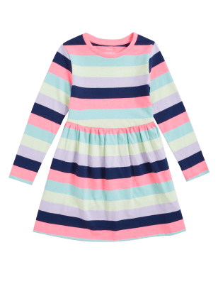 

Girls M&S Collection Cotton Rich Striped Dress (2-7 Yrs) - Multi, Multi