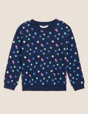 Cotton Rich Spot Print Sweatshirt 2 7 Yrs M S US