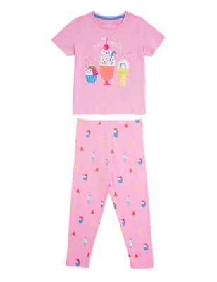 

Girls M&S Collection Cotton Rich Ice Cream Top & Bottom Outfit (2-7 Yrs) - Pink, Pink