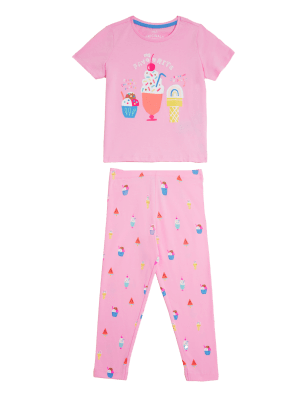 

Girls M&S Collection Cotton Rich Ice Cream Top & Bottom Outfit (2-7 Yrs) - Pink, Pink