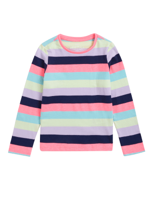 

Girls M&S Collection Cotton Rich Striped Top (2-7 Yrs) - Multi, Multi
