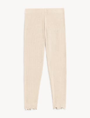 

Girls M&S Collection Cotton Rich Ribbed Leggings (2-8 Yrs) - Calico, Calico