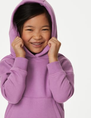 

Girls,Unisex,Boys M&S Collection Cotton Rich Plain Hoodie (2-8 Yrs) - Purple, Purple