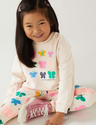 Cotton Rich Butterfly Sweatshirt (2-8 Yrs)