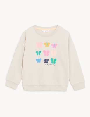 

Girls M&S Collection Cotton Rich Butterfly Sweatshirt (2-8 Yrs) - Calico, Calico