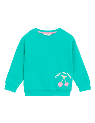 

Girls M&S Collection Cotton Rich Cherry Sweatshirt (2-8 Yrs) - Green, Green