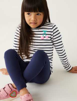 

Girls M&S Collection Pure Cotton Striped Cherry Top (2-8 Yrs) - Navy Mix, Navy Mix