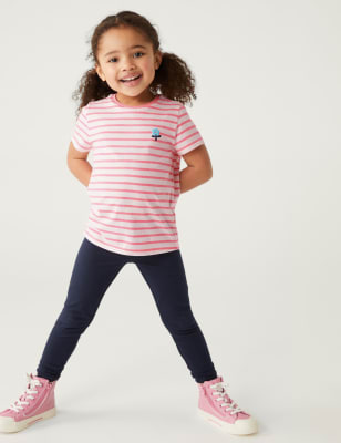 

Girls M&S Collection Cotton Rich Striped T-Shirt (2-8 Yrs) - Pink Mix, Pink Mix