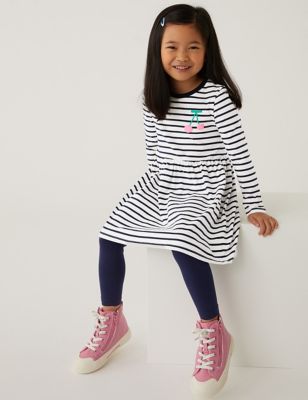 

Girls M&S Collection Pure Cotton Striped Cherry Dress (2-8 Yrs) - Navy Mix, Navy Mix