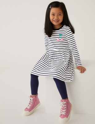 

Girls M&S Collection Pure Cotton Striped Cherry Dress (2-8 Yrs) - Navy Mix, Navy Mix