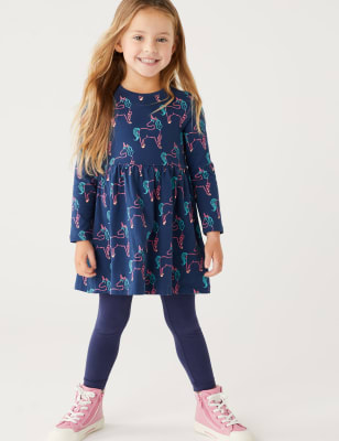 

Girls M&S Collection Pure Cotton Unicorn Dress (2-8 Yrs) - Navy, Navy