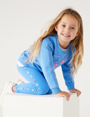 

Leggings florales de algodón (2-8 años) - Blue, Blue
