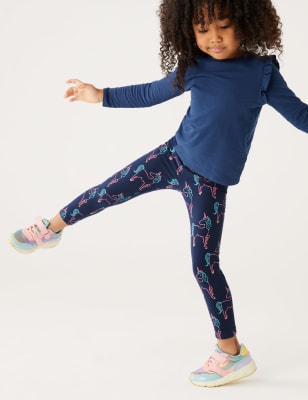 

M&S Collection Leggings de algodón con diseño de unicornios (2-8 años) - Navy, Navy