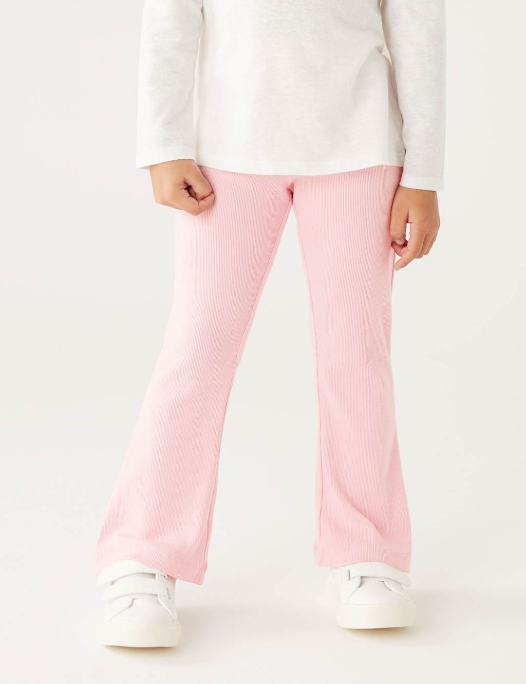 Cotton Rich Ribbed Kick Flare Leggings (2-8 Yrs) image 3