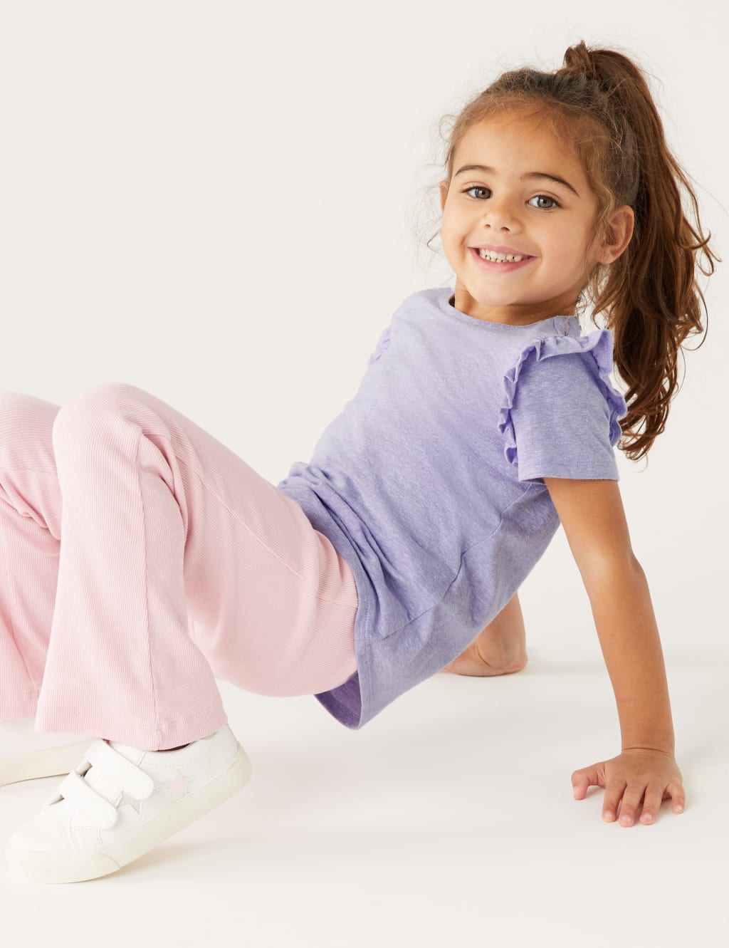 Cotton Blend Frill T-Shirt (2-8 Yrs) image 1