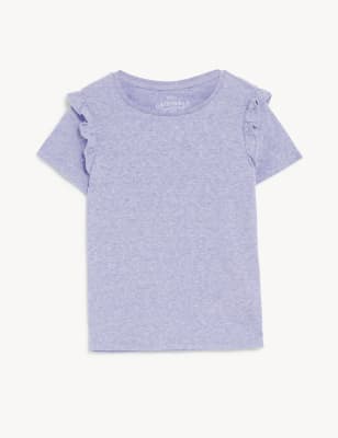 

Girls M&S Collection Cotton Blend Frill T-Shirt (2-8 Yrs) - Lilac, Lilac