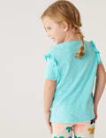 Cotton Blend Frill T-Shirt
