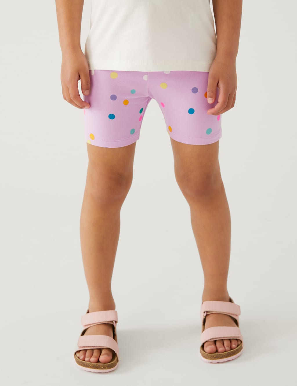 Cotton Rich Spotted Cycling Shorts (2-8 Yrs) image 2