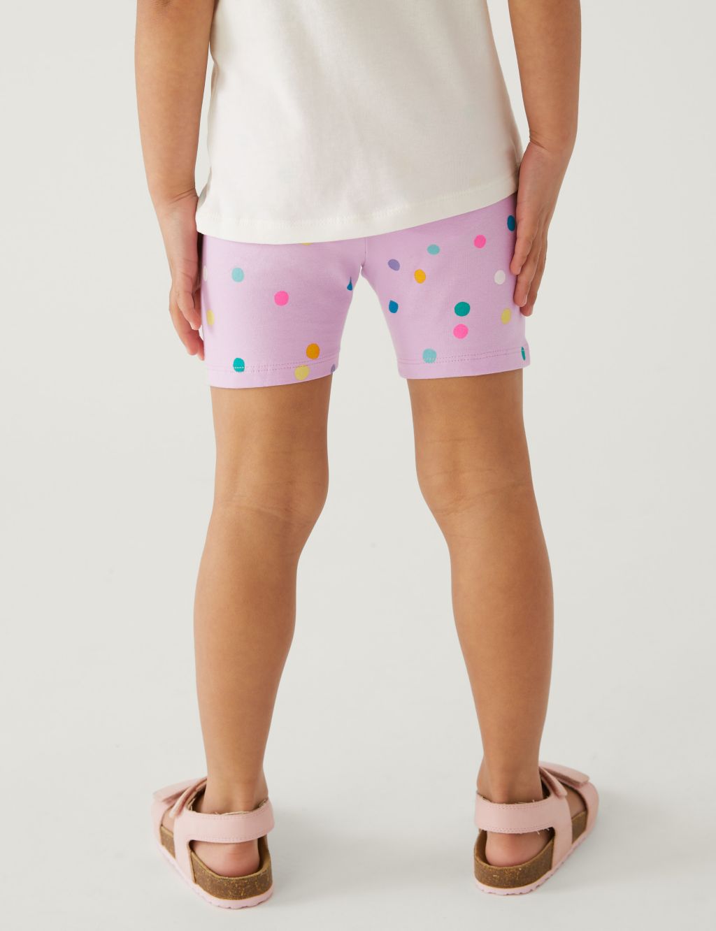 Cotton Rich Spotted Cycling Shorts (2-8 Yrs) image 3