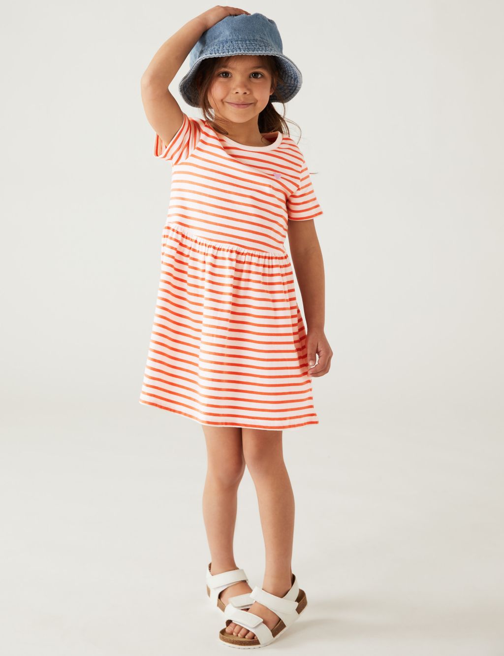 Pure Cotton Striped Dress (2-8 Yrs) image 1
