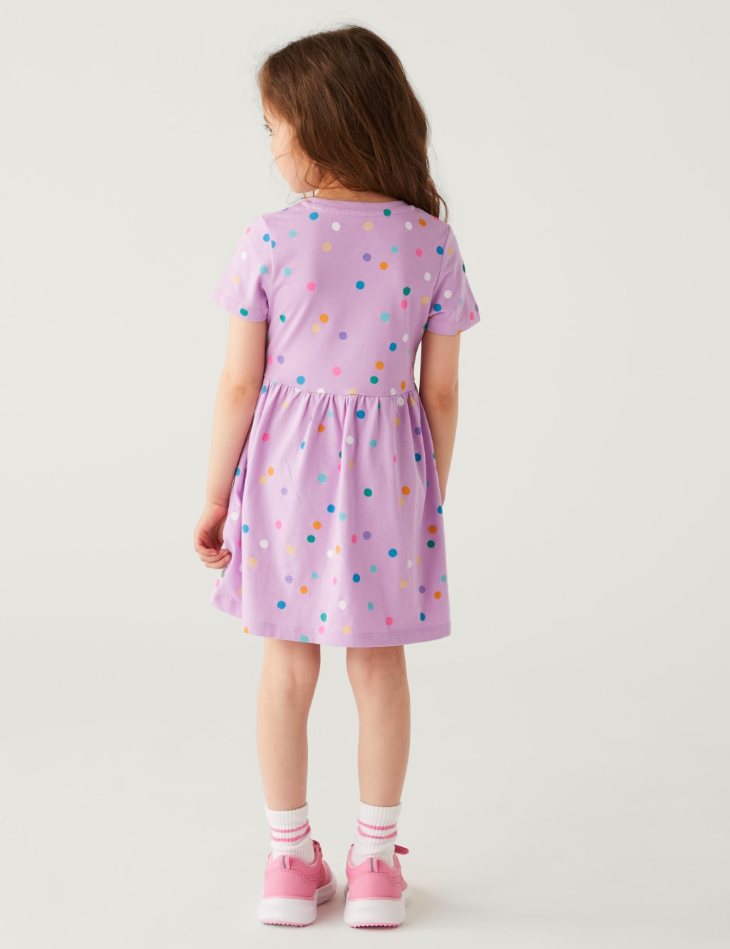 Pure Cotton Spotted Dress (2-8 Yrs) image 3