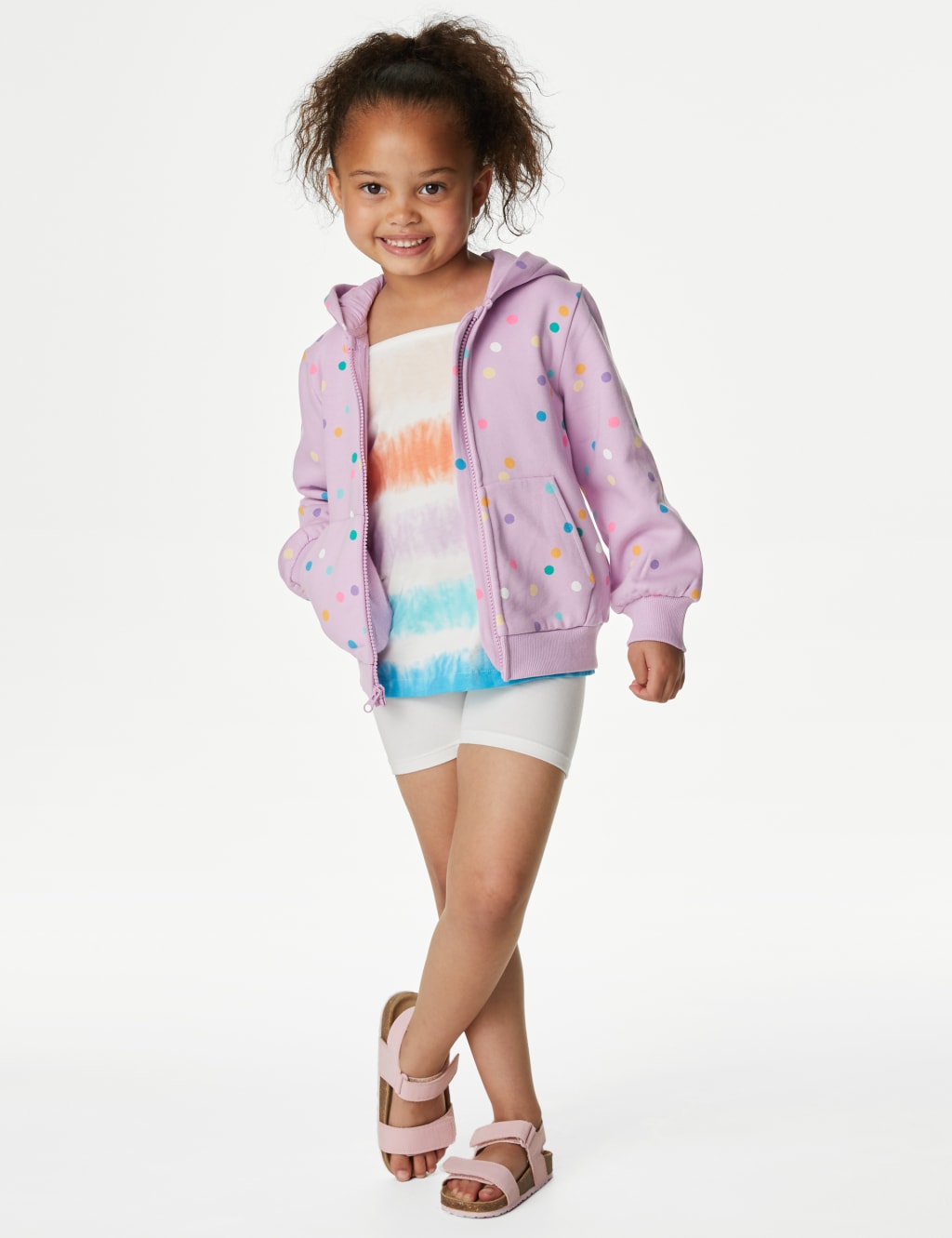 Cotton Rich Spotted Zip Hoodie (2-8 Yrs) image 2