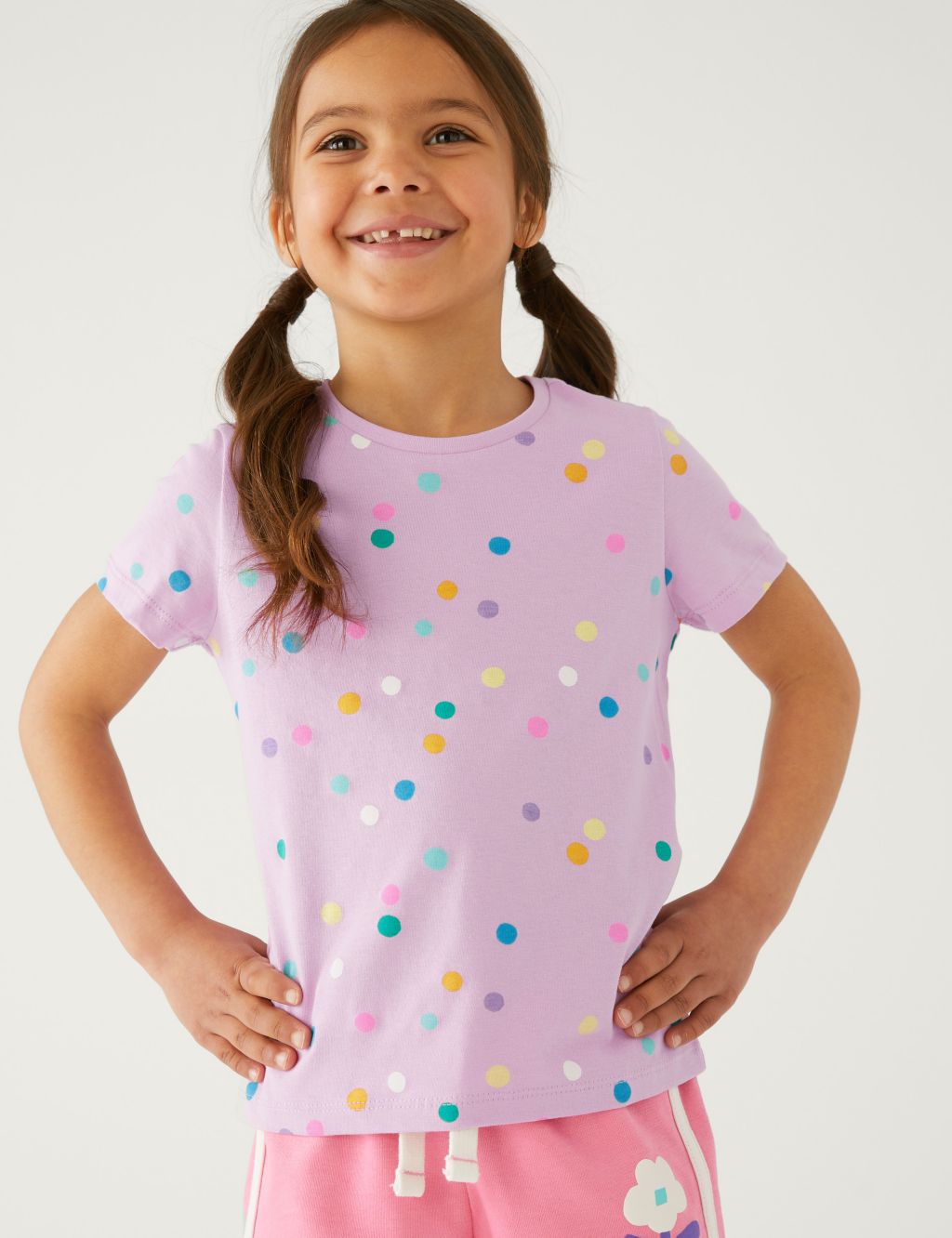 Pure Cotton Spotted T-Shirt (2-8 Yrs) image 1