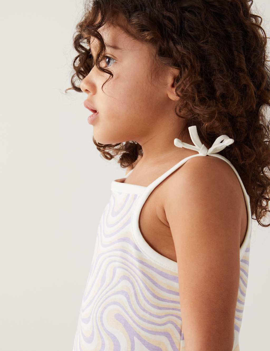 Pure Cotton Swirl Print Strappy Top (2-8 Yrs) image 1