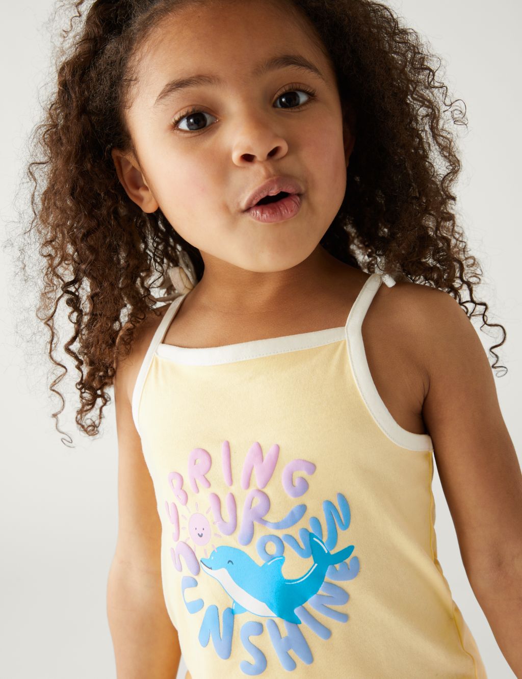 Pure Cotton Dolphin Strappy Top (2-8 Yrs) image 1