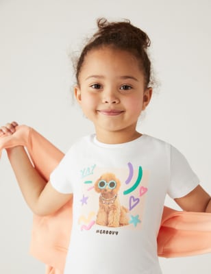 

Girls M&S Collection Pure Cotton Dog T-Shirt (2-8 Yrs) - Ivory, Ivory