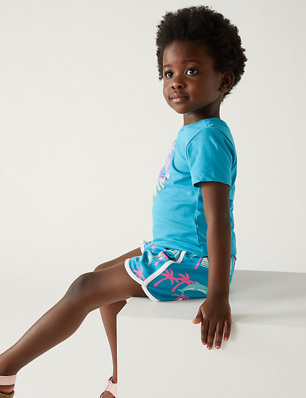 Pure Cotton Dolphin Runner Shorts (2-8 Yrs) - GR