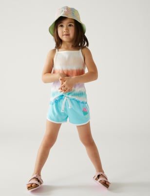 

Girls Pure Cotton Ice Crea Shorts (2-8 Yrs) - Aqua, Aqua