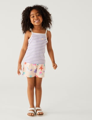 

Girls M&S Collection Pure Cotton Unicorn Shorts (2-8 Yrs) - Light Peach, Light Peach