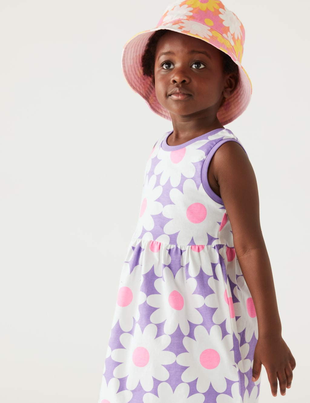 Pure Cotton Floral Dress (2-8 Yrs) image 1