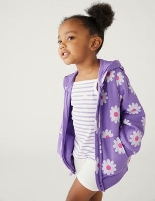 Cotton Rich Daisy Zip Hoodie (2-8 Yrs)