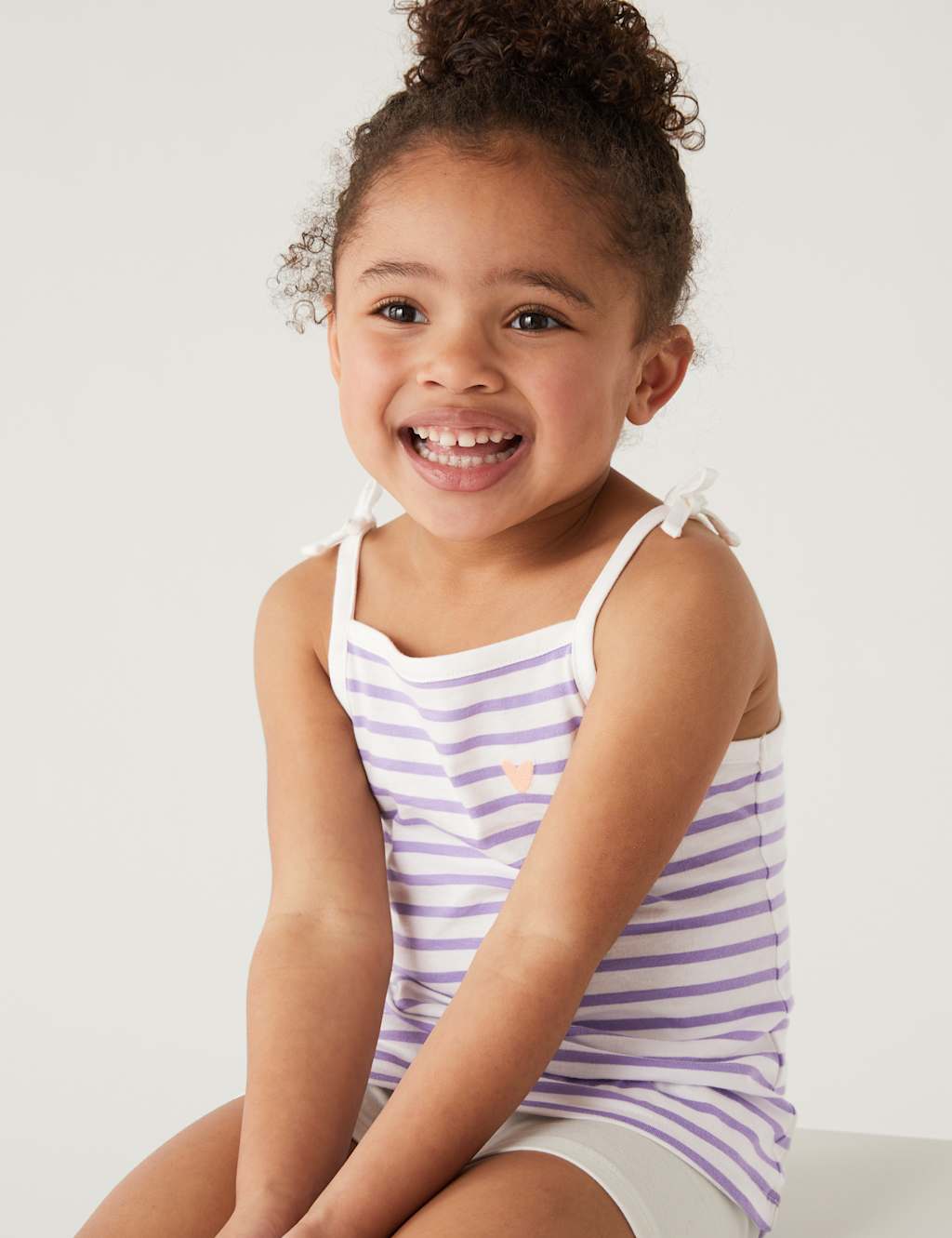 Pure Cotton Striped Strappy Top (2-8 Yrs) image 2