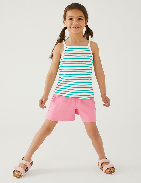Pure Cotton Striped Strappy Top (2-8 Yrs) - AT