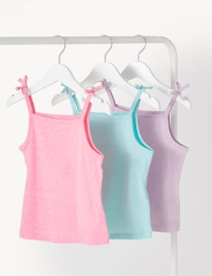 

Girls M&S Collection 3pk Cotton Blend Cami Tops (2-8 Yrs) - Multi, Multi