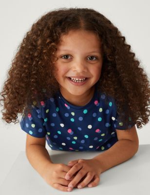 Pure Cotton Spotted T-Shirt (2-8 Yrs)
