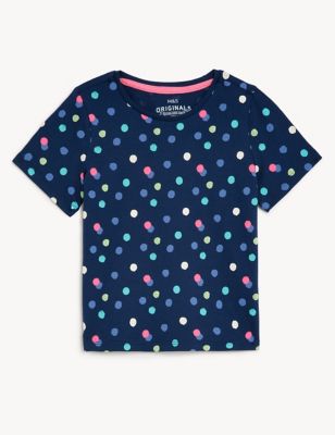 Pure Cotton Spotted T-Shirt (2-8 Yrs)
