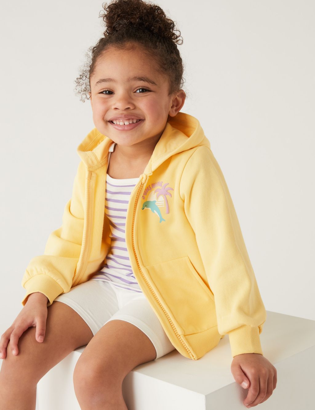 Cotton Rich Dolphin Zip Hoodie (2-8 Yrs) image 1
