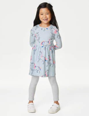 Pure Cotton Unicorn Dress (2-8 Yrs)