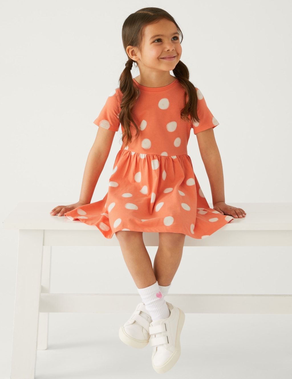 Pure Cotton Polka Dot Dress (2-8 Yrs) image 2