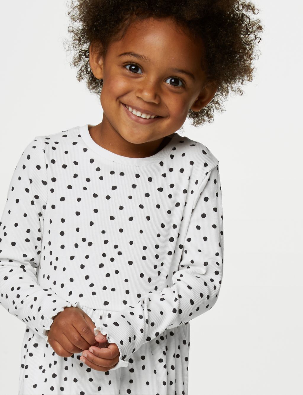 Cotton Rich Spotted Dress (2-8 Yrs) image 3