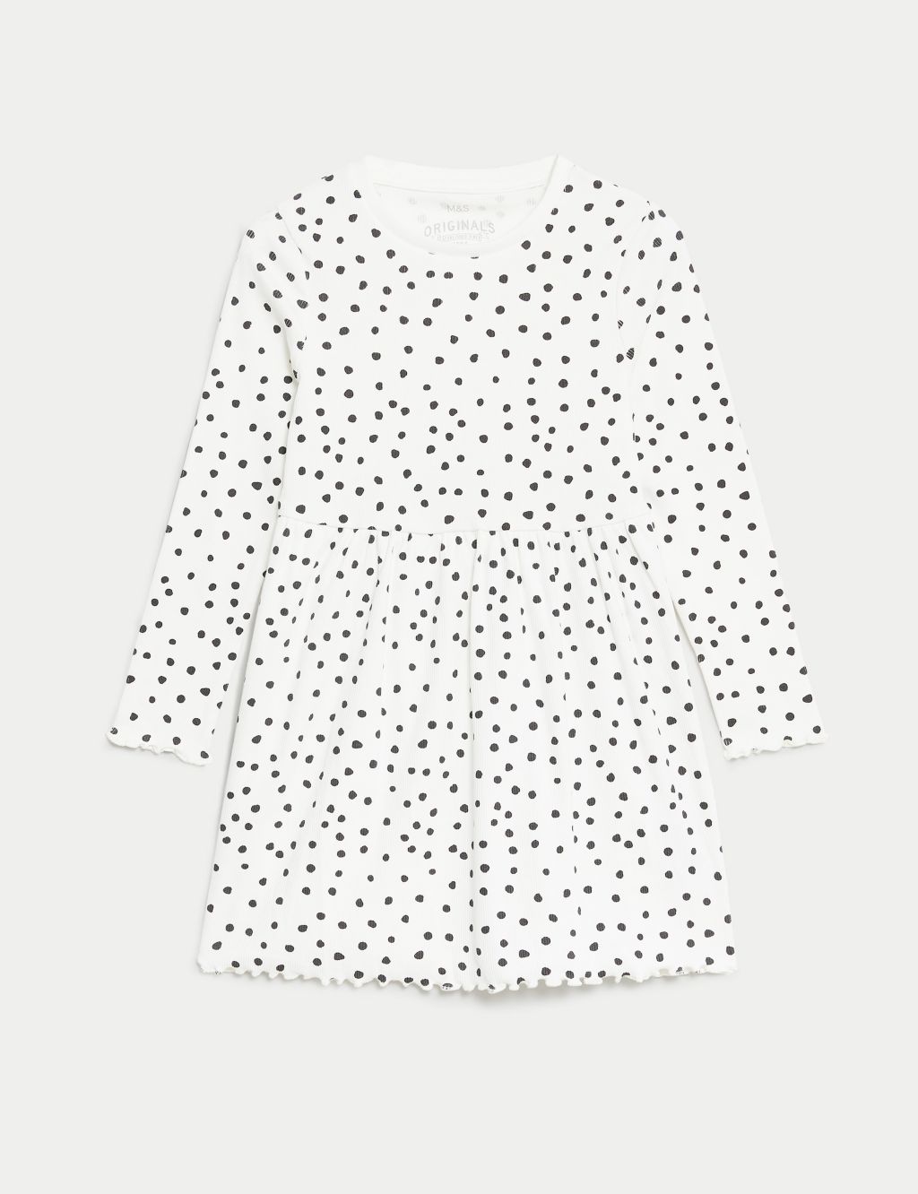 Cotton Rich Spotted Dress (2-8 Yrs) image 2