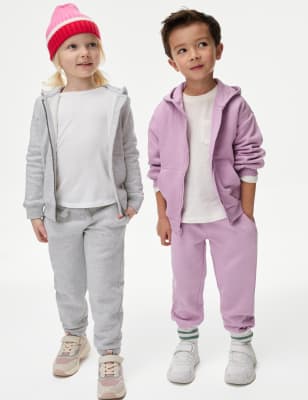 

Girls,Unisex,Boys M&S Collection Cotton Rich Joggers (2-8 Yrs) - Purple, Purple