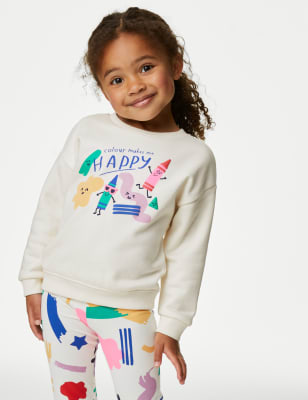 Cotton Rich Crayon Sweatshirt (2-8 Yrs)