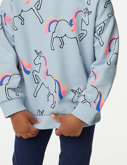 Cotton Rich Unicorn Sweatshirt (2-8 Yrs)